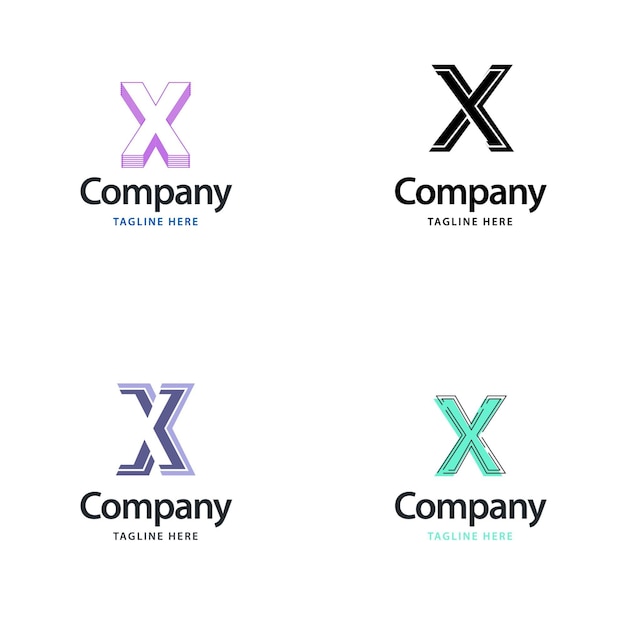 Vettore gratuito lettera x big logo pack design design moderno e creativo dei loghi per il tuo business illustrazione del nome del marchio vettoriale