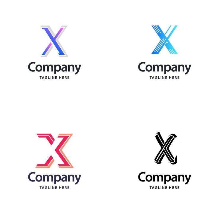 무료 Vector letter x 빅 로고 팩 디자인 귀하의 비즈니스 벡터 브랜드 이름 일러스트레이션을 위한 크리에이티브 모던 로고 디자인
