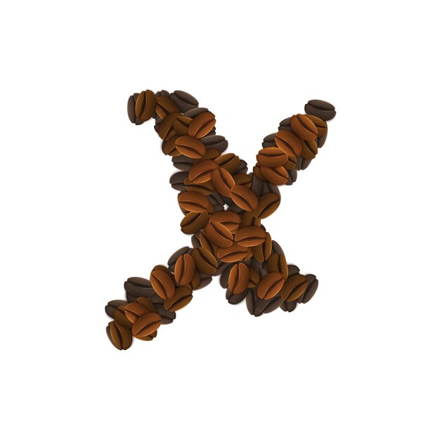 コーヒー粒の文字X
