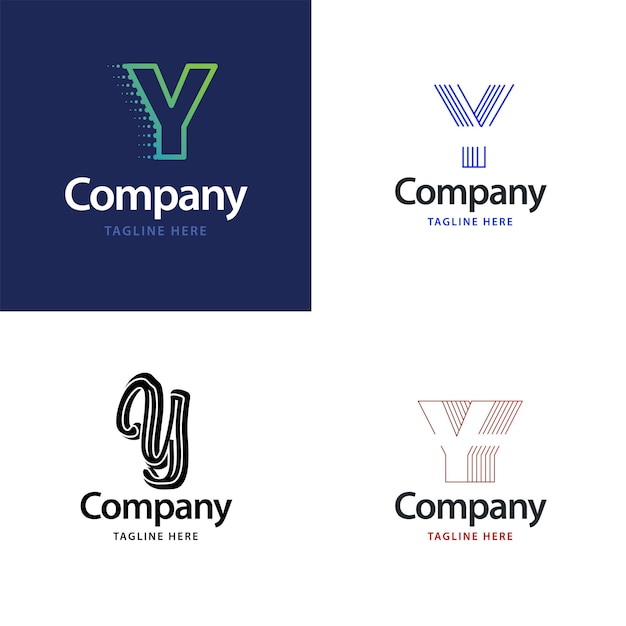 Free vector letter y big logo pack design creative modern logos design for your business