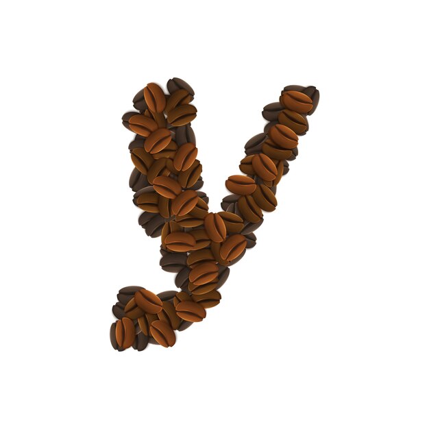 コーヒー粒の文字Y