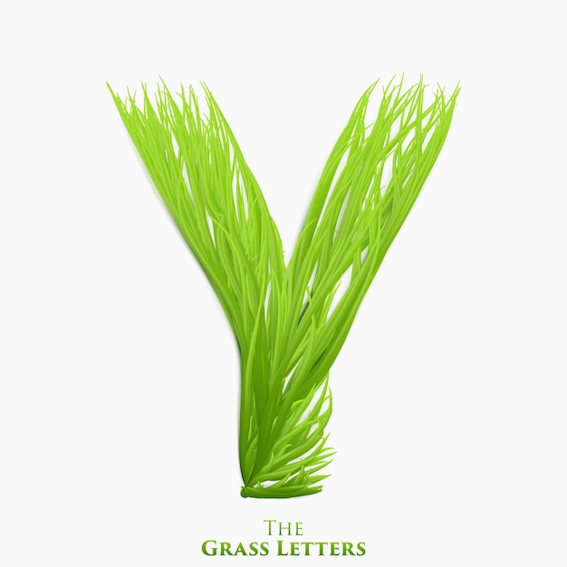 letter Y of juicy grass alphabet.