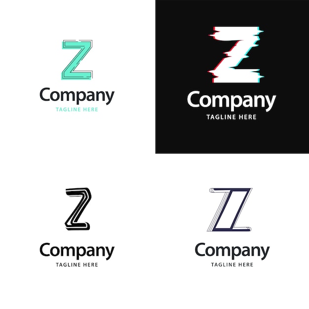 Lettera z big logo pack design design moderno e creativo dei loghi per la tua azienda illustrazione del nome del marchio vettoriale