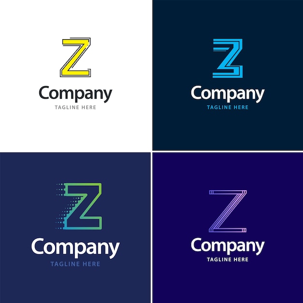Vettore gratuito lettera z big logo pack design design moderno e creativo dei loghi per la tua azienda illustrazione del nome del marchio vettoriale