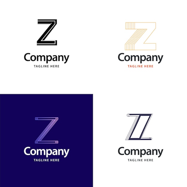 Vettore gratuito lettera z big logo pack design creativo design di loghi moderni per il tuo business