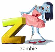 Free vector a letter z for zombie