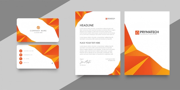 Free vector letterhead and business card corporative pack