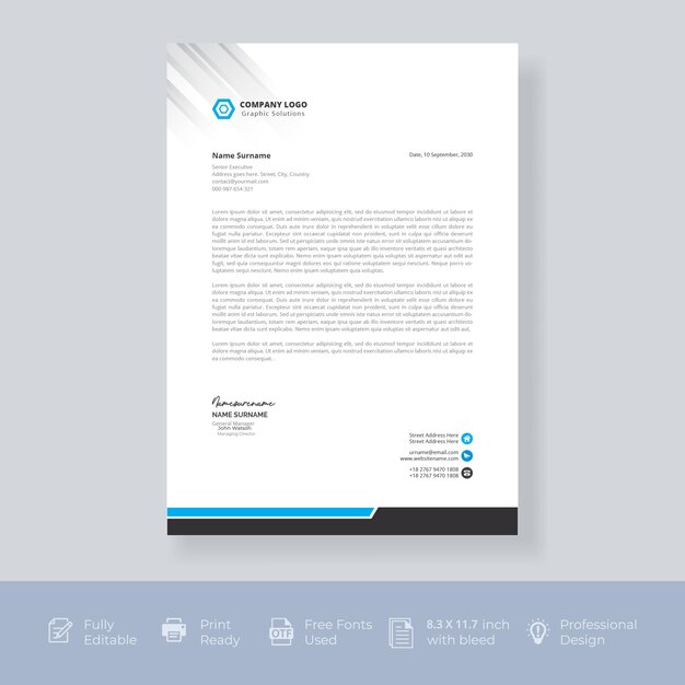 Letterhead template design Modern Creative