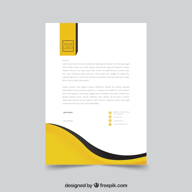 Letterhead template in flat style