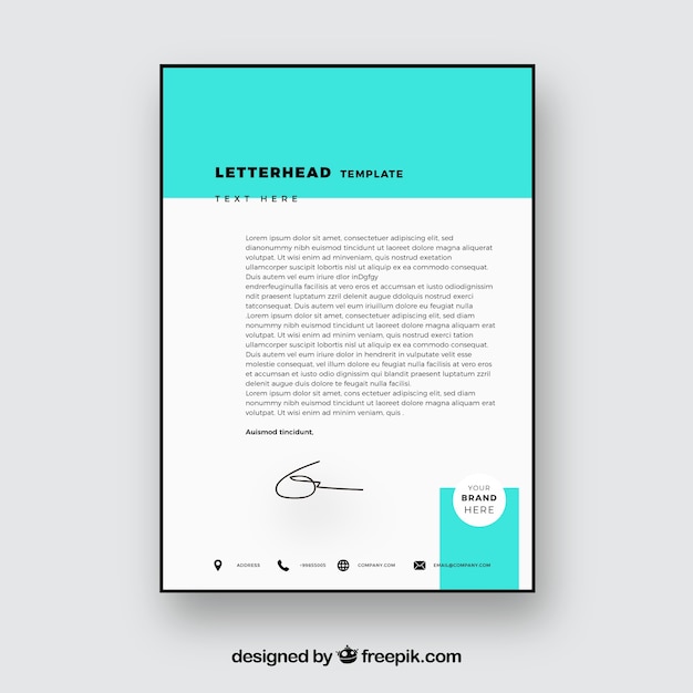 Letterhead template in flat style