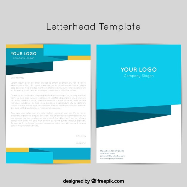Letterhead template in flat style