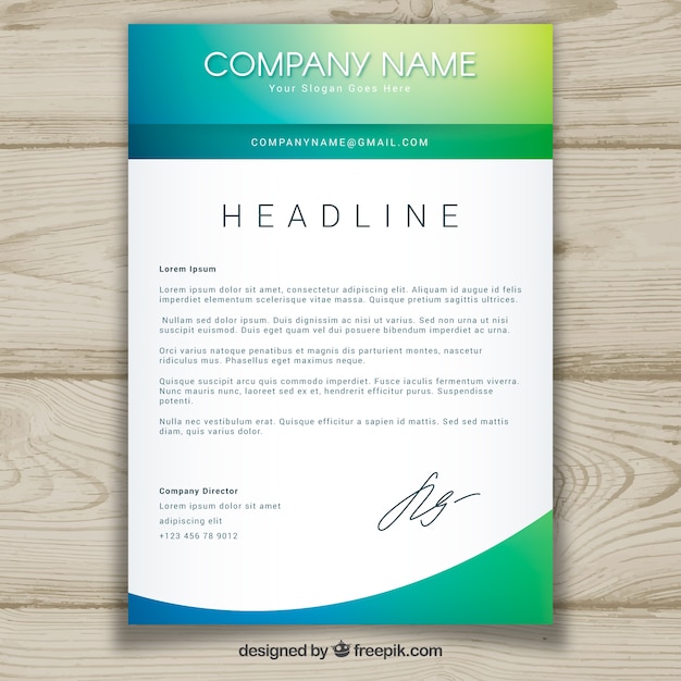 Letterhead template in gradient style