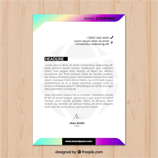 Letterhead template in gradient style