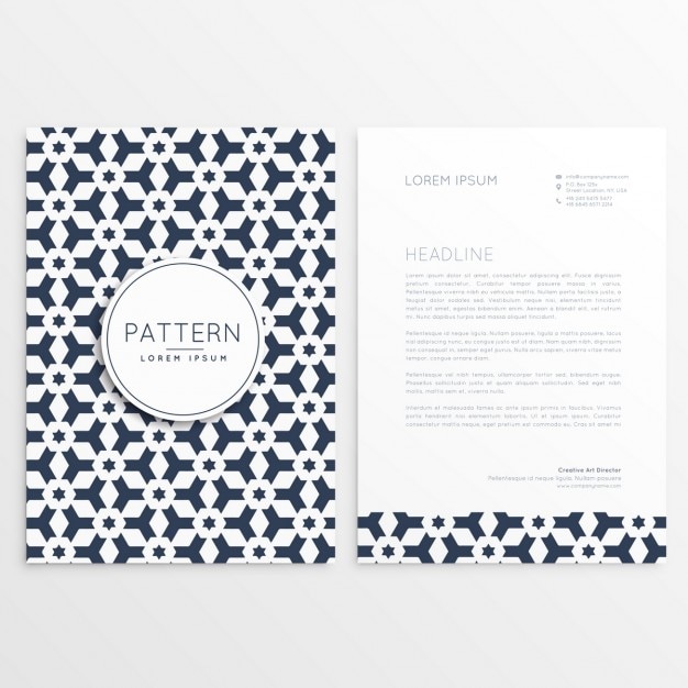 Letterhead template with abstract shapes