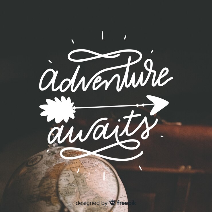 Free Vector lettering adventure background with photo