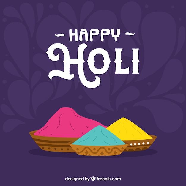 Lettering background with colors for holi festival