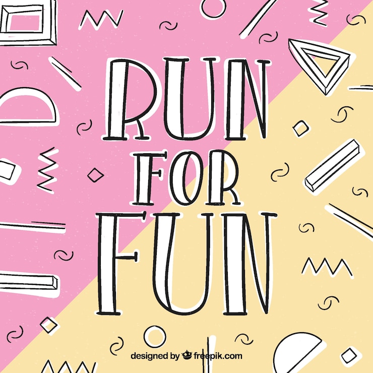 Free Vector lettering background with running concept