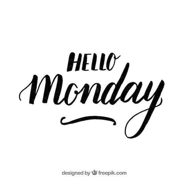 Free vector lettering background with text 'hello monday'