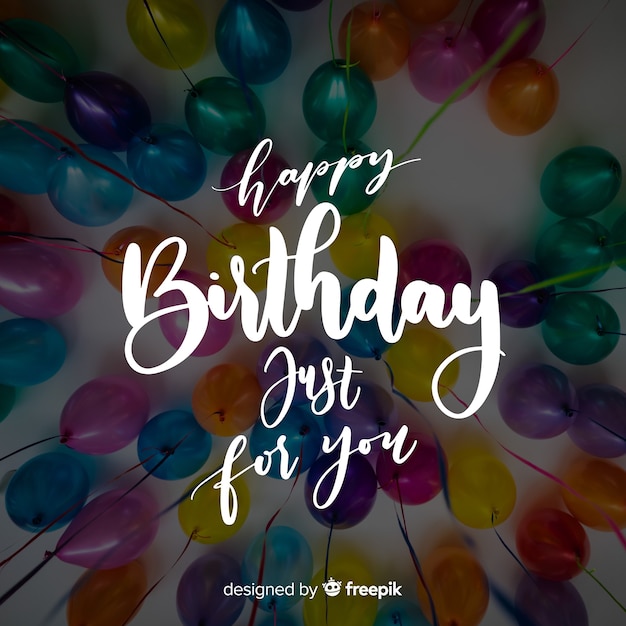 Free vector lettering birthday background