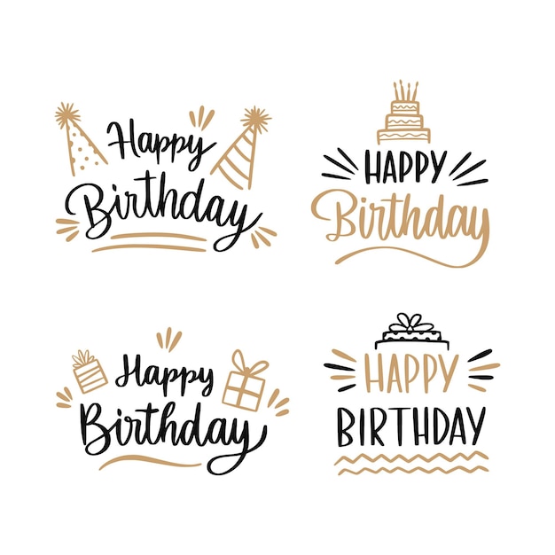 Lettering birthday badge collection