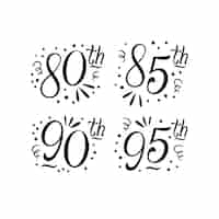 Free vector lettering birthday numbers stickers