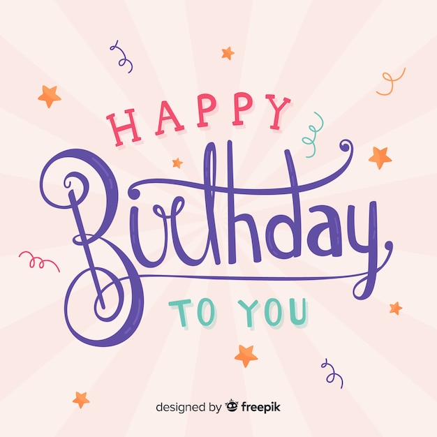 Free vector lettering birthday