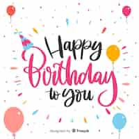 Free vector lettering birthday