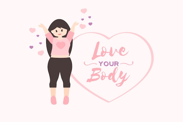 Vettore gratuito lettering body positive