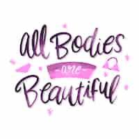 Vettore gratuito lettering body positive