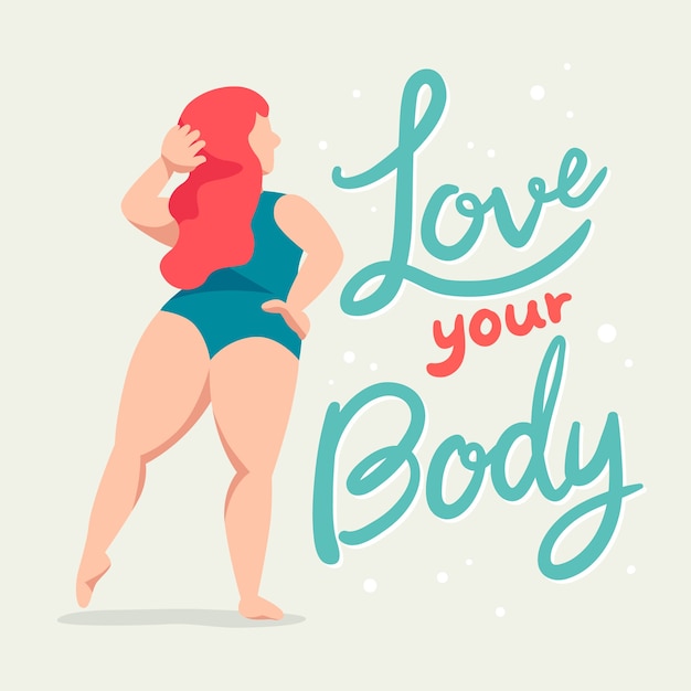 Vettore gratuito lettering body positive