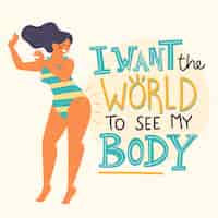 Free vector lettering body positive