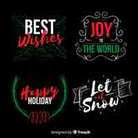 Free vector lettering christmas label collection