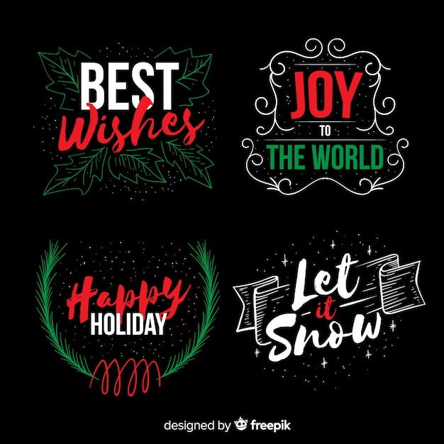 Lettering christmas label collection