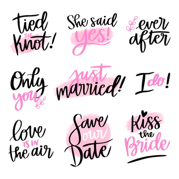 Free Vector lettering collection for save the date event