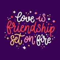 Free vector lettering concept for romantic message