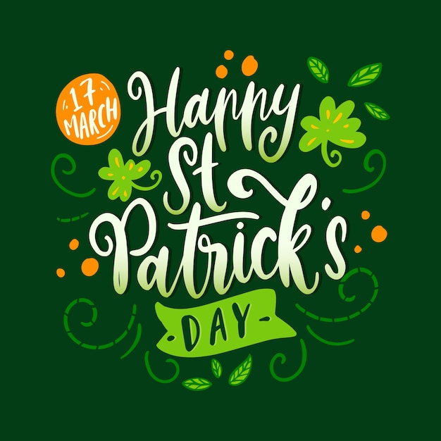 Free vector lettering concept for st. patricks day celebration