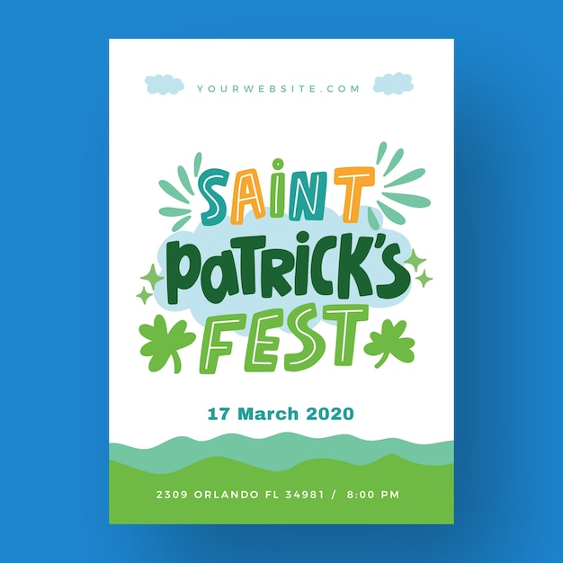 Lettering concept for st. patricks flyer template