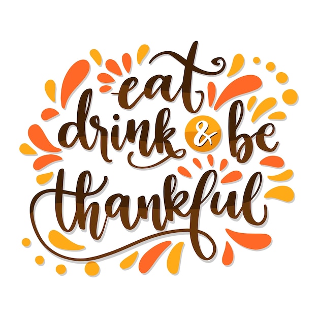 Бесплатное векторное изображение Дизайн надписи на день благодарения