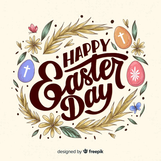 Lettering easter background