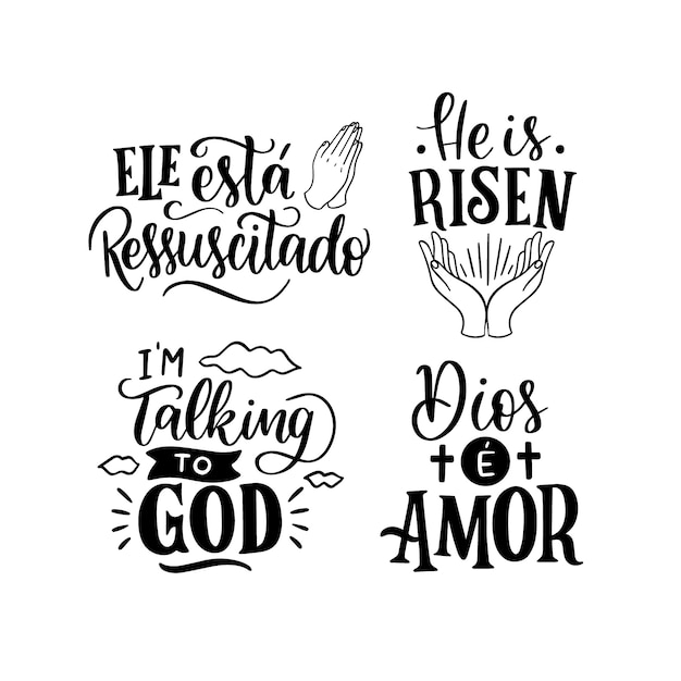 Lettering god stickers collection
