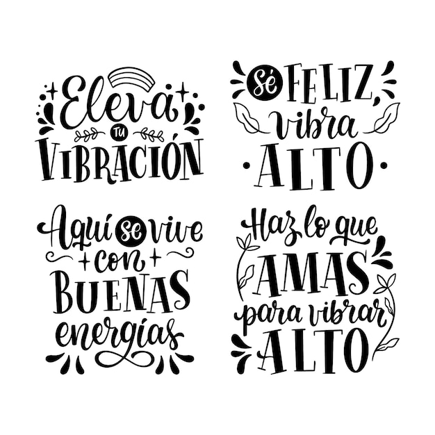 Free vector lettering good vibes stickers collection