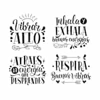 Free vector lettering good vibes stickers collection