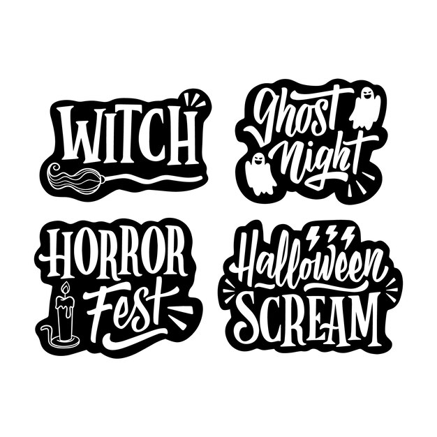 Lettering halloween stickers collection