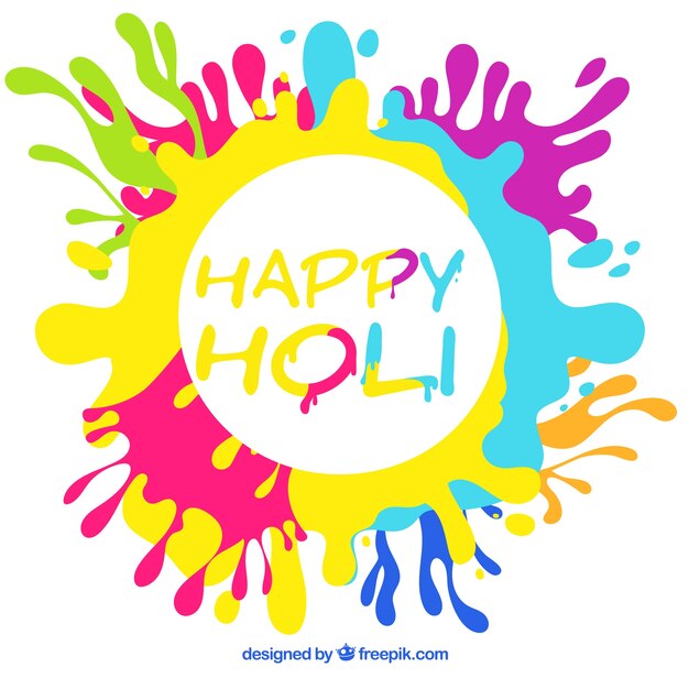 Lettering happy holi background