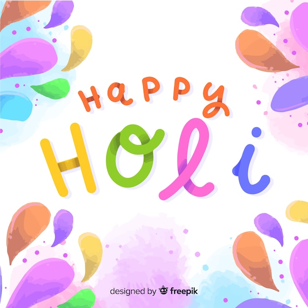 Lettering happy holi