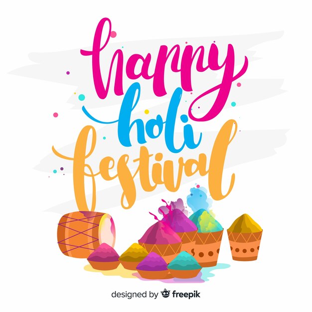 Lettering happy holi