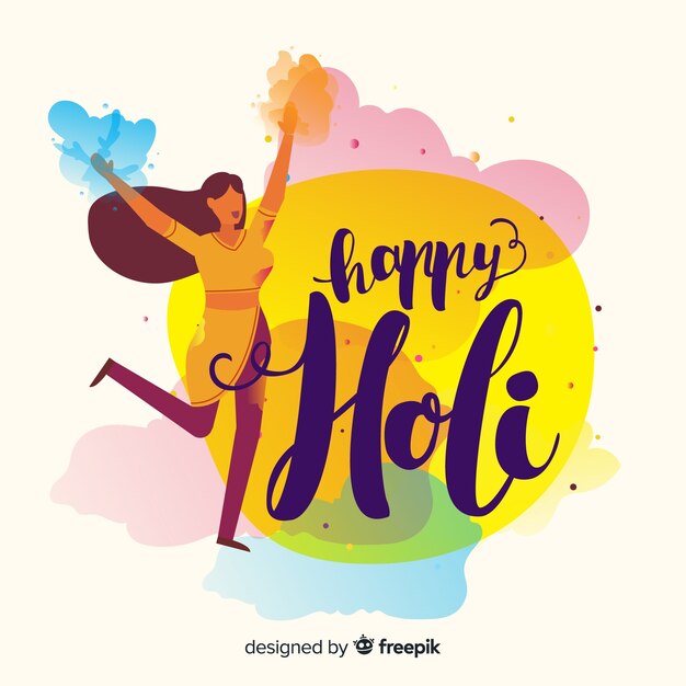 Lettering happy holi