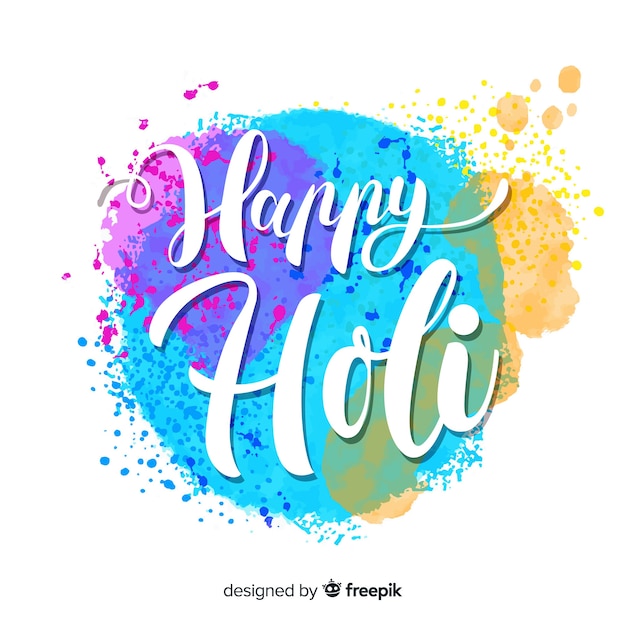 Lettering happy holi