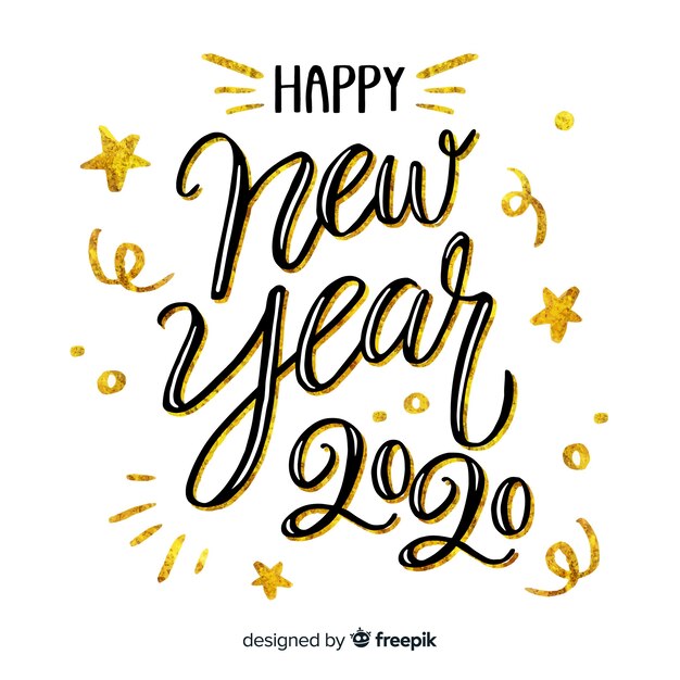 Lettering happy new year 2020