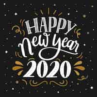 Free vector lettering happy new year 2020